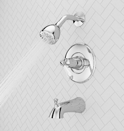 Tub & Shower Trim Kit with Valve and Cartridge Included, White Ceramic Lever Handle, Polished Chrome Finish - Yalz Store
