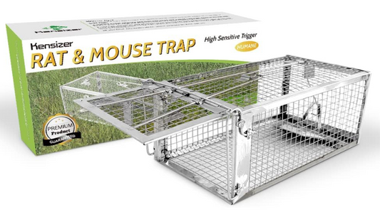Humane Live Animal Cage Trap for Rats, Mice, Chipmunks, Voles & Hamsters, Catch and Release Rodent Trap, Medium Size 12.5" x 6.6" x 5.3", 1 Pack - Yalz Store