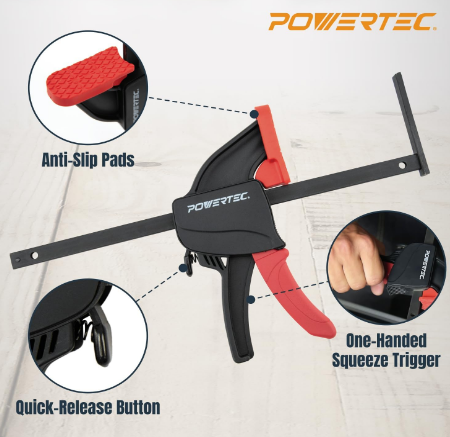 2-Pack Tracksaw Track Guide Rail Clamps, 8-3/4 Inch Quick Release Clamps for Circular Saw Guide Rail Systems, Woodworking