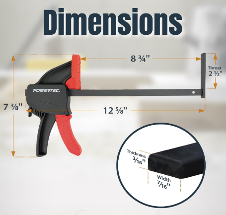 2-Pack Tracksaw Track Guide Rail Clamps, 8-3/4 Inch Quick Release Clamps for Circular Saw Guide Rail Systems, Woodworking