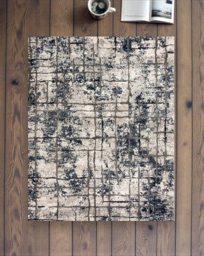 Modern Keon Blue Area Rug – 7'10" × 10' – Abstract Design - Yalz Store