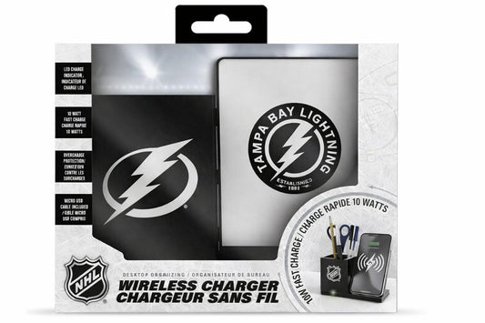 Wireless Phone Charger & Desktop Organizer, Fast Charging Stand with Storage Compartment, Black – 1 Pack - Yalz Store