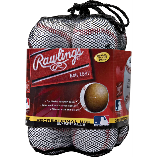 Rawlings | Official League Recreational Use Practice Baseballs | Youth | Bag of 12 | OLB3BAG12 | 12 Count