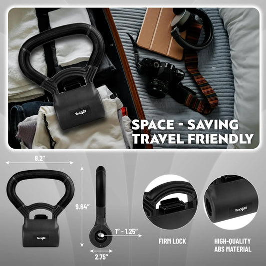 Dumbbell to Kettlebell Grip Handle – Adjustable Weight Handle for Home Gym Strength Training - Yalz Store