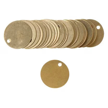 Brady Blank Valve Tags - Round Brass Tags, 1-1/2" Diameter, B-907 - 23210 , 25 count (pack of 1)