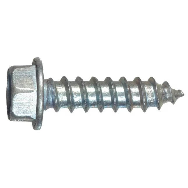 #12 x 3/4 IN Hex Washer Slotted Metal Screws, Zinc Plated - 75 Count