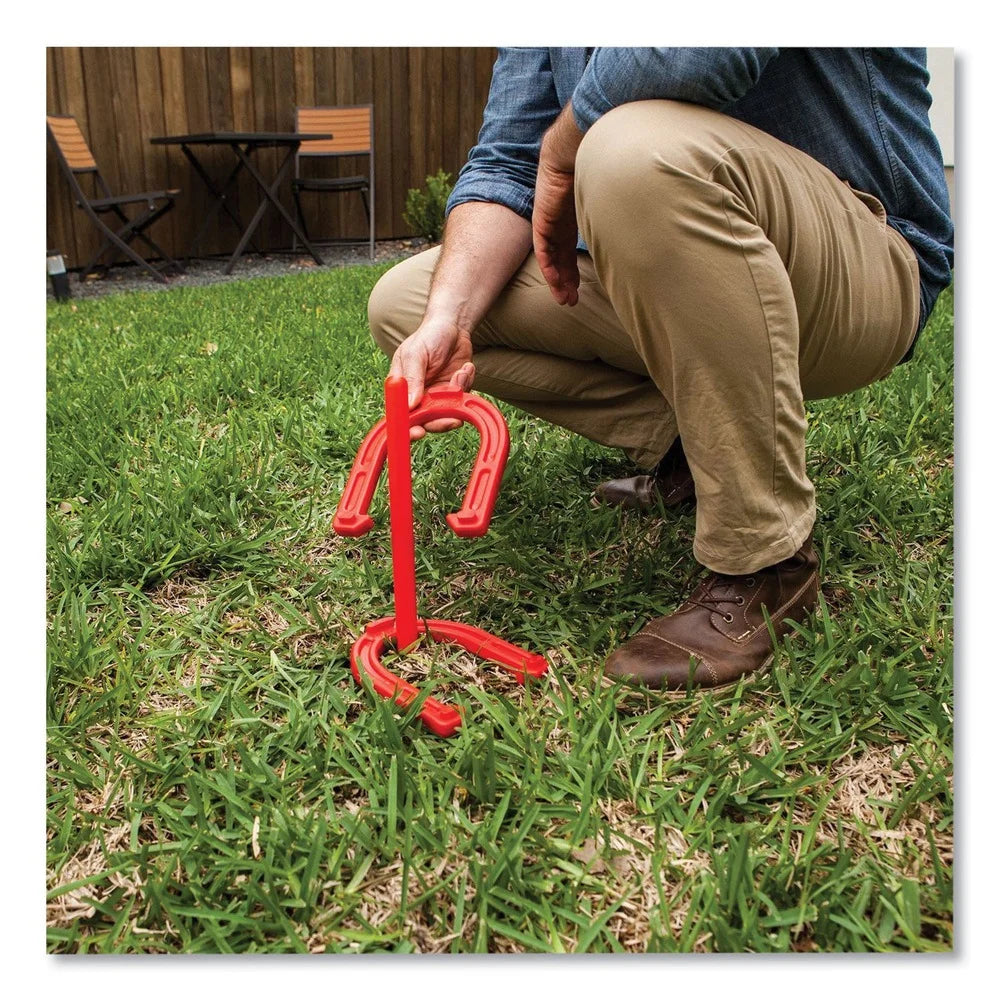 Champion Sports Indoor/Outdoor Horseshoe Set Red