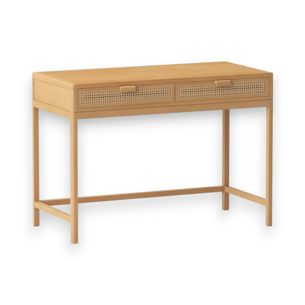Better Homes & Gardens Springwood Caning Desk, Light Honey Finish - Yalz Store