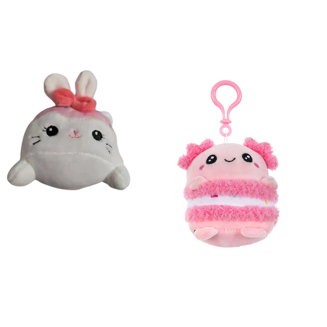 Cute Plush Toy Collection with Backpack Clips and Keychains