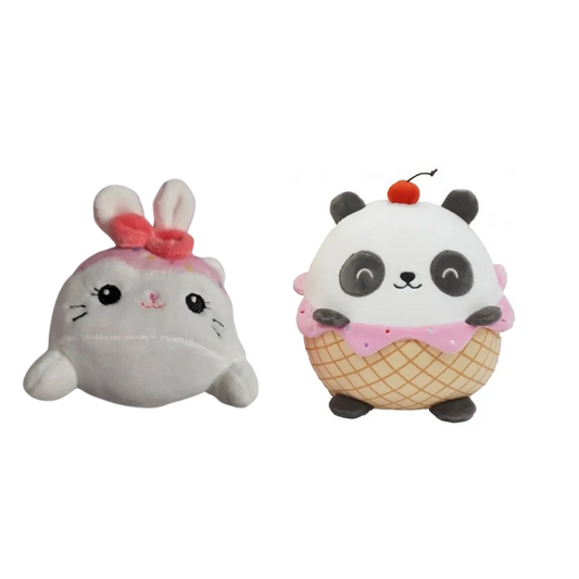 Cute Plush Toy Collection with Backpack Clips and Keychains