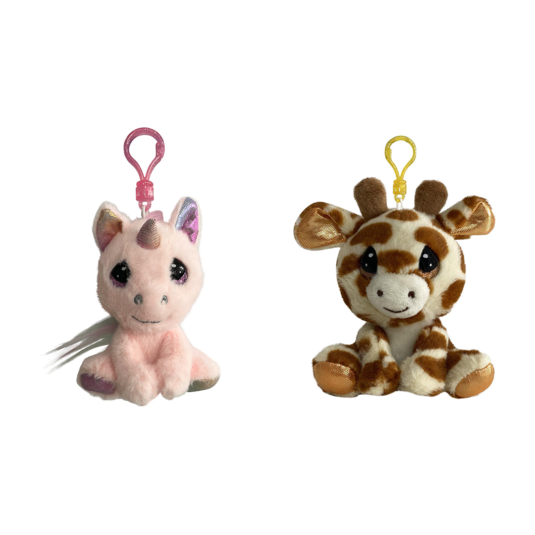 Cutie Pet-tudies Collection: Mila Bush Baby, Stretch Giraffe Plush & Dollibu Pink Unicorn Plush Keychain