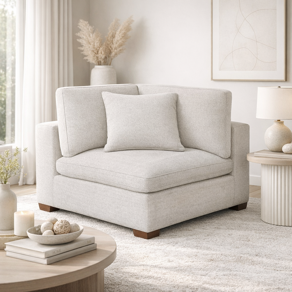 Lowell Corner Chair – Modern Modular Upholstered Corner Seat with Premium Fabric, Durable Frame & Plush Cushioning - Yalz Store