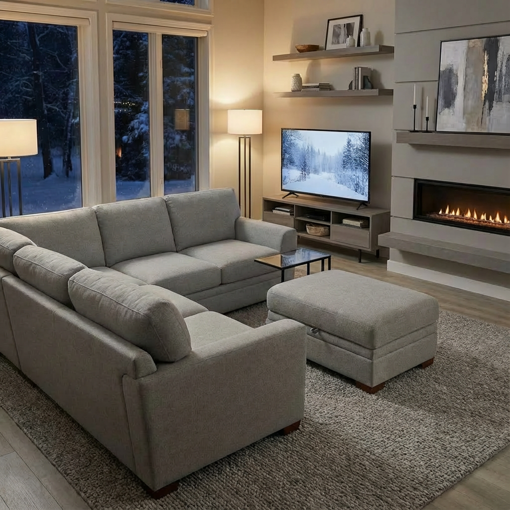 Langdon Fabric Sectional – L-Shaped Modular Sofa with Hidden Storage & Plush Seating - Yalz Store