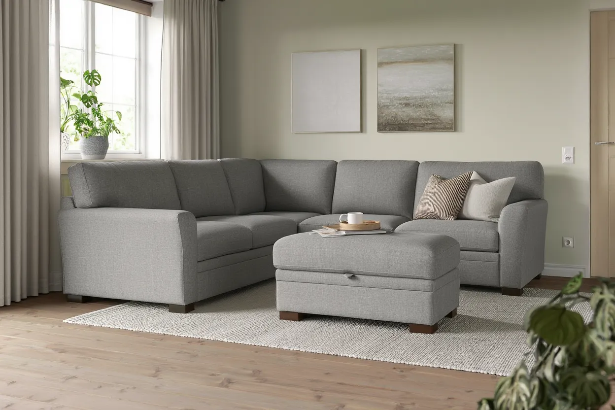 Langdon Fabric Sectional – L-Shaped Modular Sofa with Hidden Storage & Plush Seating - Yalz Store