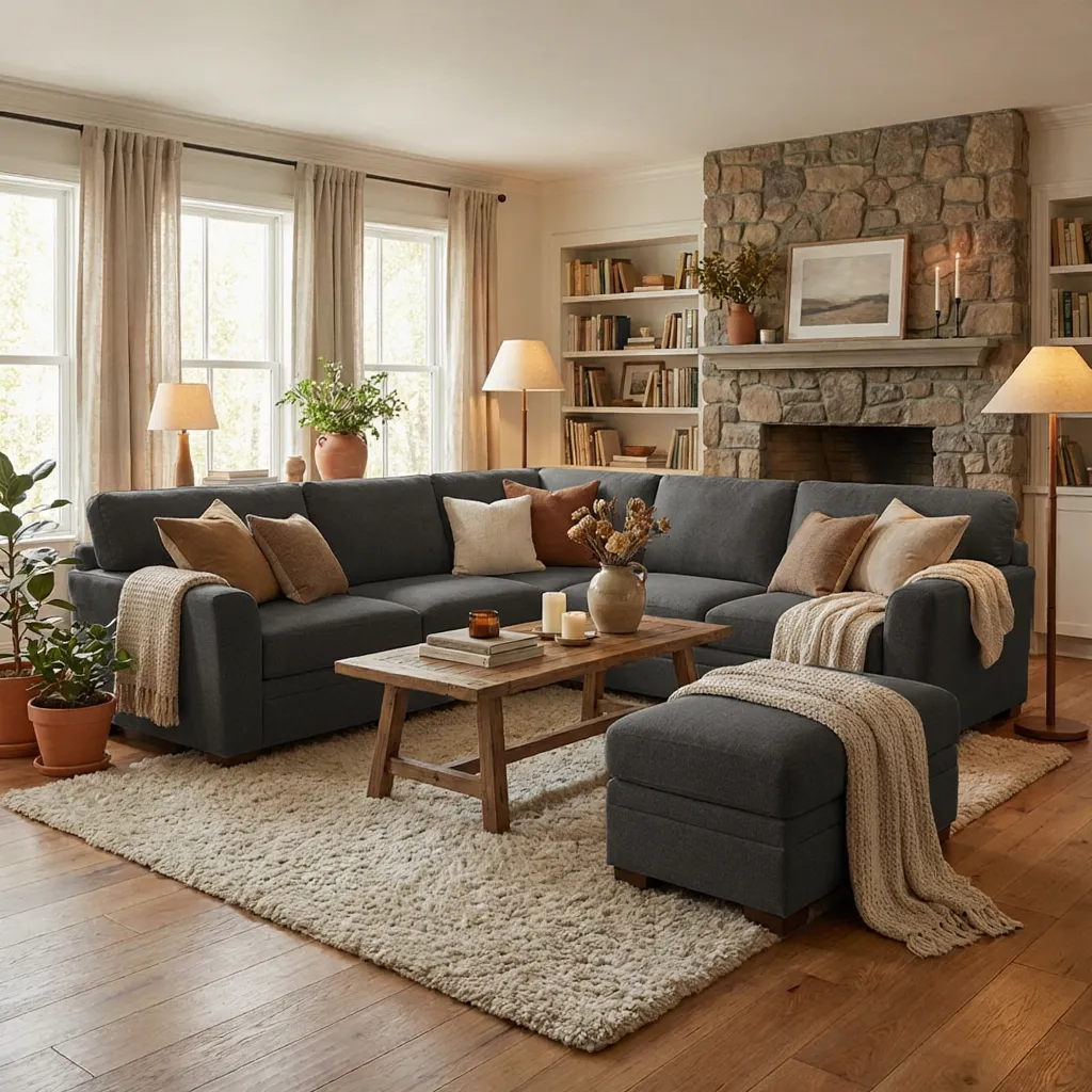 Langdon Fabric Sectional – L-Shaped Modular Sofa with Hidden Storage & Plush Seating - Yalz Store