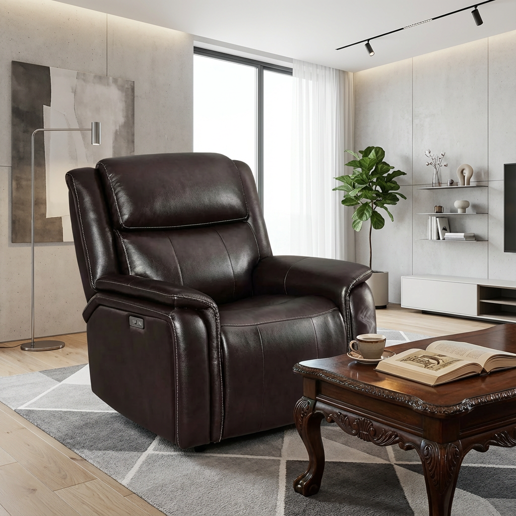 Bryson Power Recliner – Adjustable Electric Recliner Chair with Headrest and USB Ports - Yalz Store