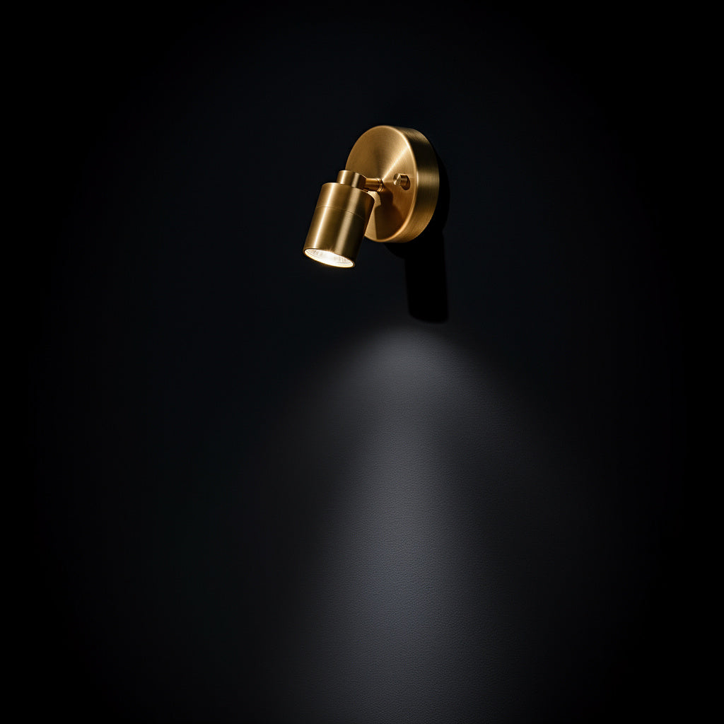 Shura Brushed Brass Integrated LED Spot Light – Adjustable & Rotatable Ceiling Fixture, 3000K Warm White, 490 Lumens - Yalz Store