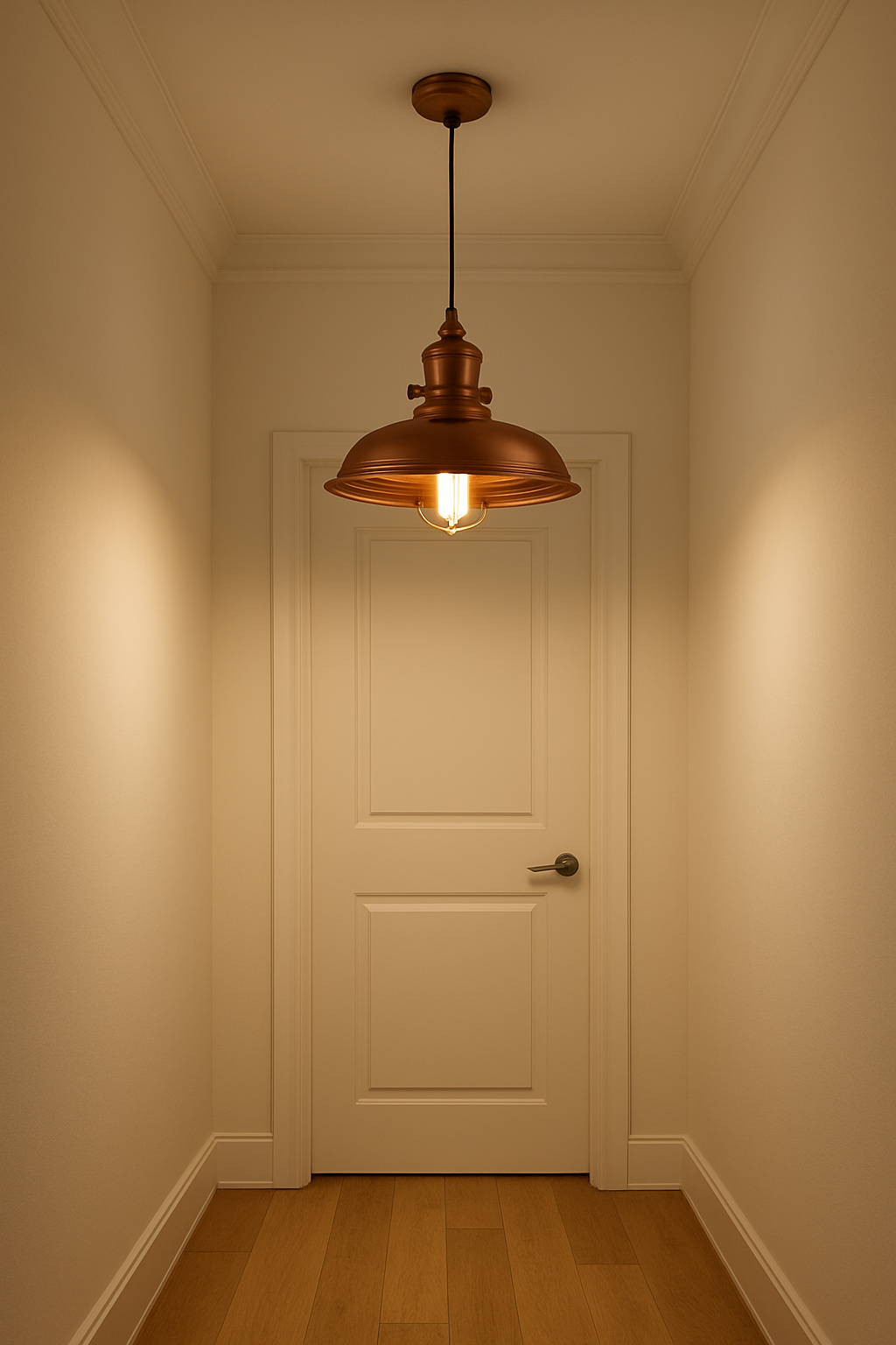 11" Adjustable Iron Industrial Rustic LED Pendant Light with Copper Finish – Dimmable LED Bulb, Medium Base, Modern Kitchen & Foyer Lighting - Yalz Store