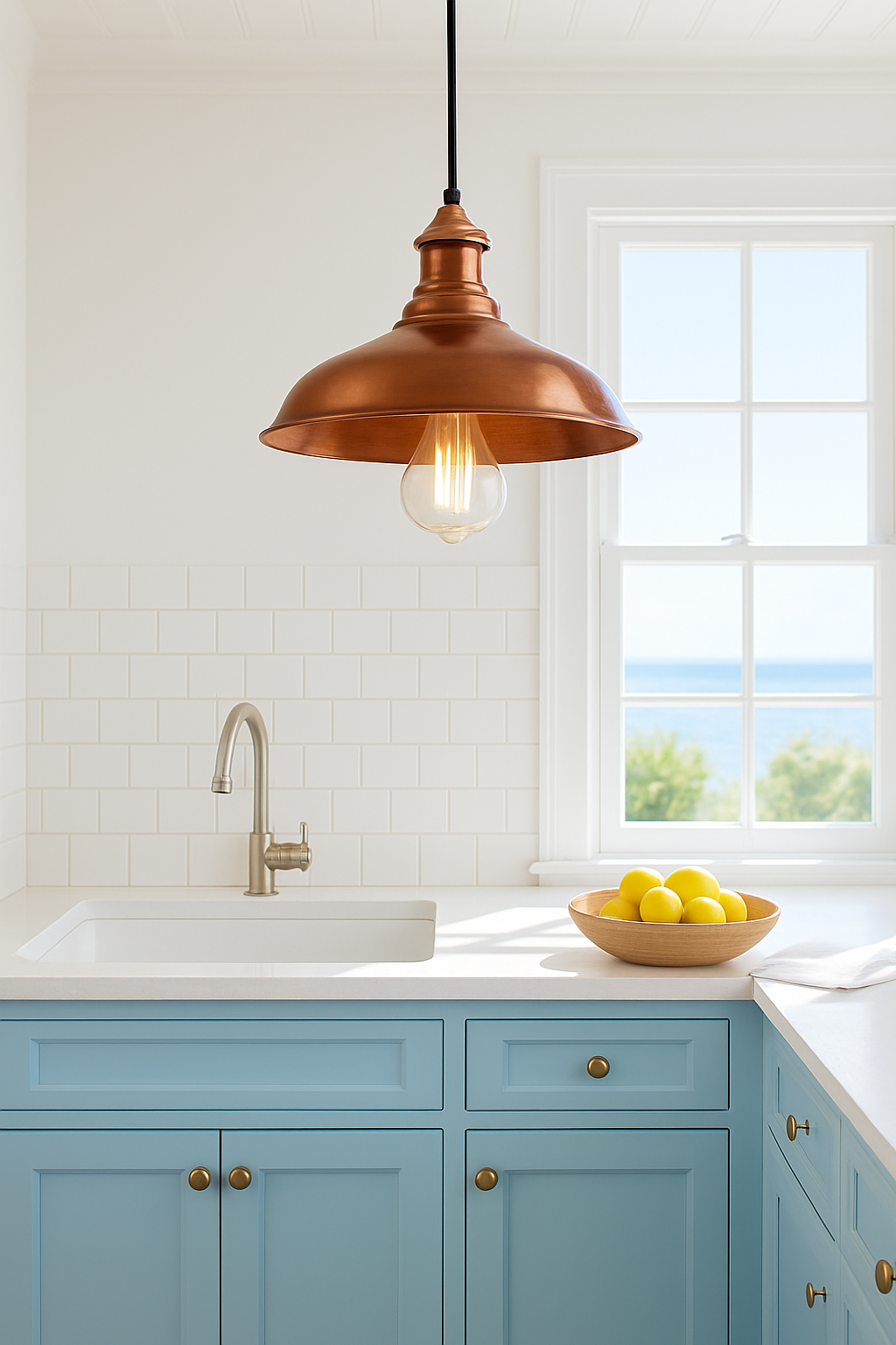 11" Adjustable Iron Industrial Rustic LED Pendant Light with Copper Finish – Dimmable LED Bulb, Medium Base, Modern Kitchen & Foyer Lighting - Yalz Store