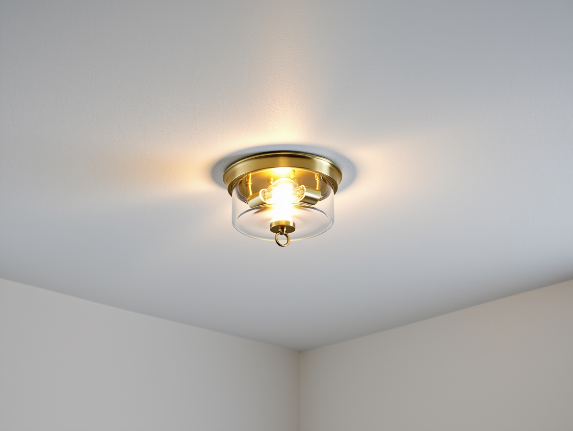 Westinghouse 6128600 Lebanon Transitional 12 Inch, Two Light Flush Mount Ceiling Fixture, Champagne Brass Finish, Clear Glass - Yalz Store