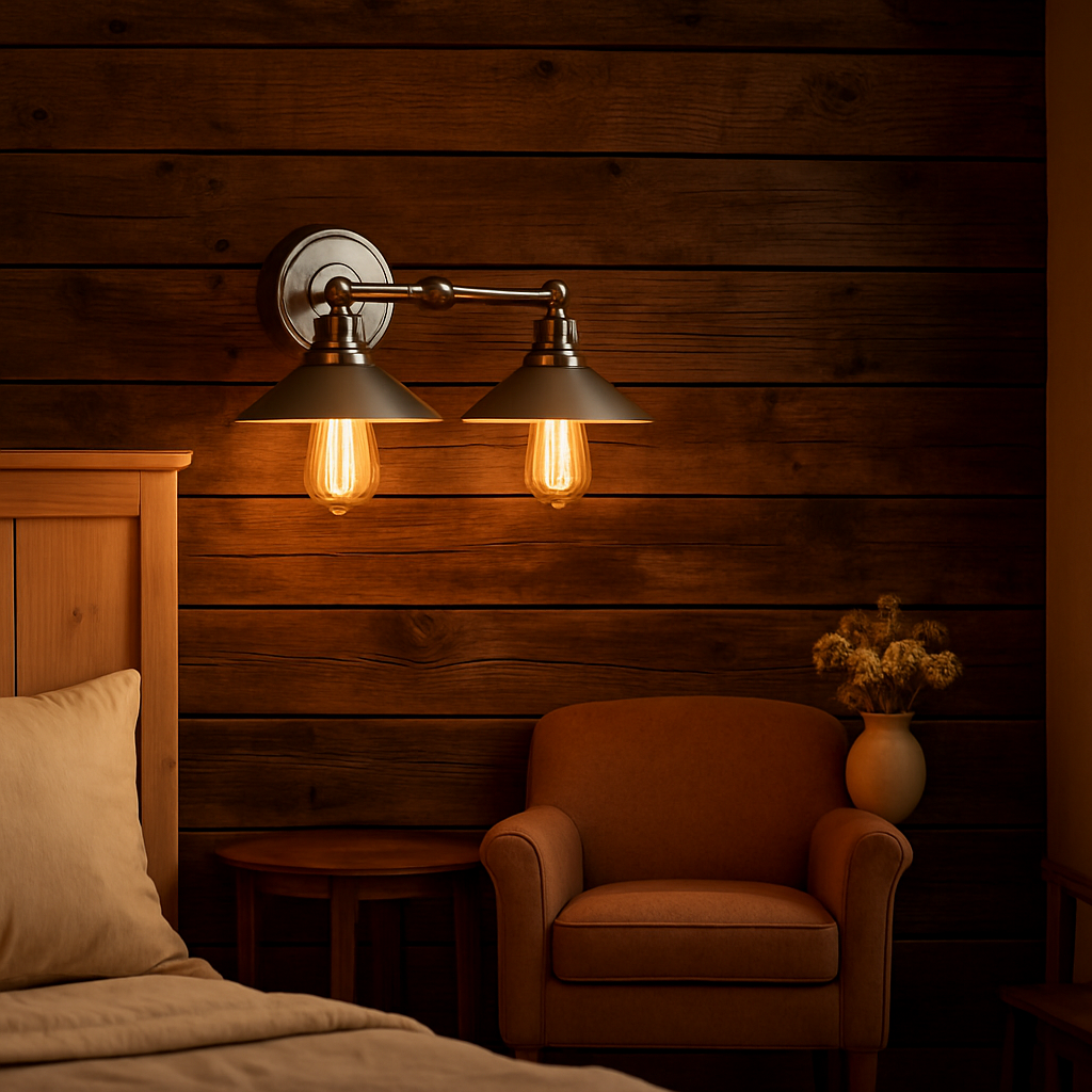 JONATHAN Y JYL7424A June 17.5" 2-Light Metal Shade Farmhouse Sconce Contemporary Transitional 2200K Edison 25W Bulbs Included for Bedroom Living Room Bathroom, Vanity Lighting, Chrome - Yalz Store