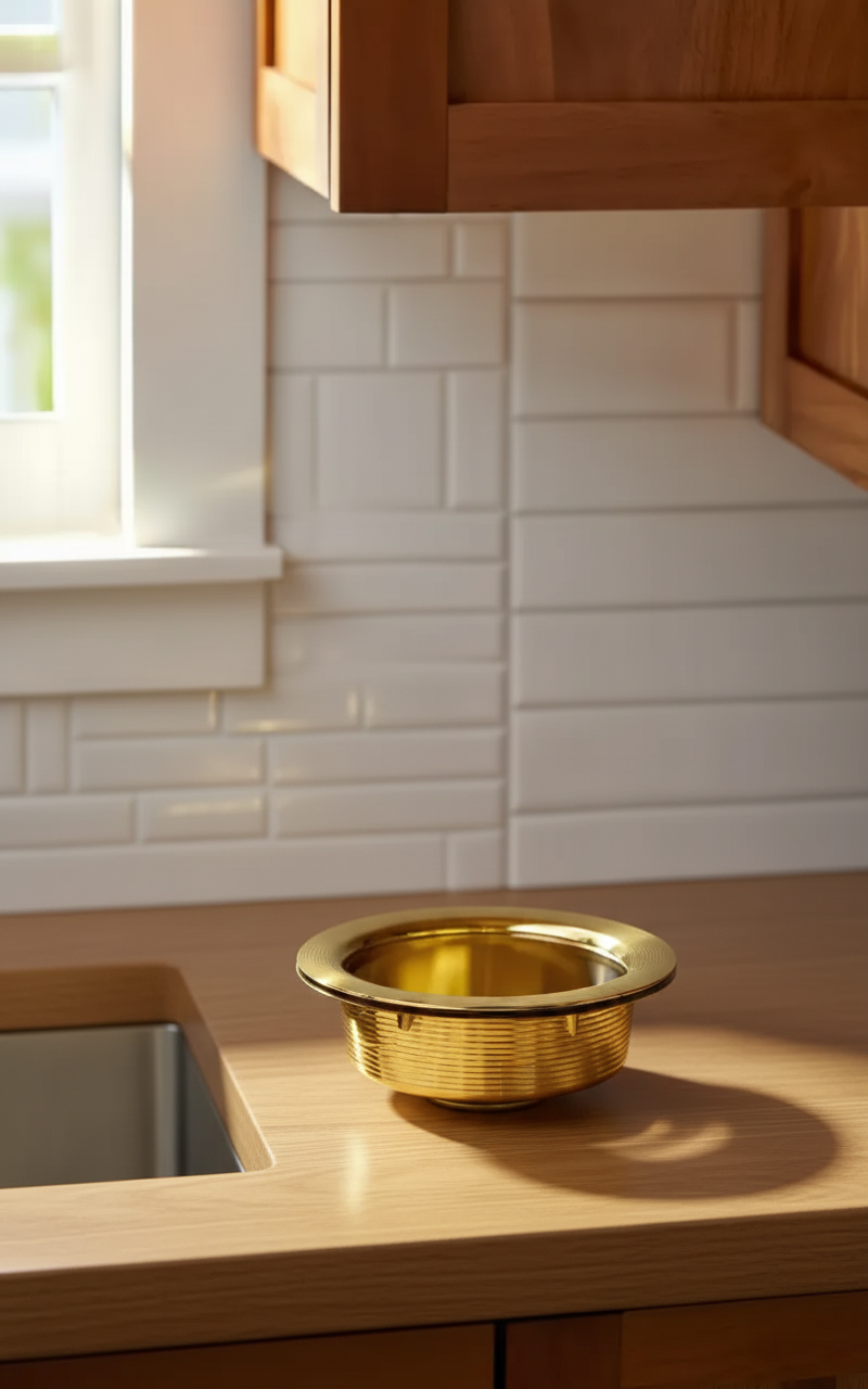 Westbrass D214-01 3-1/2" Post Style Large Kitchen Sink Basket Strainer, 1-Pack, Polished Brass - Yalz Store