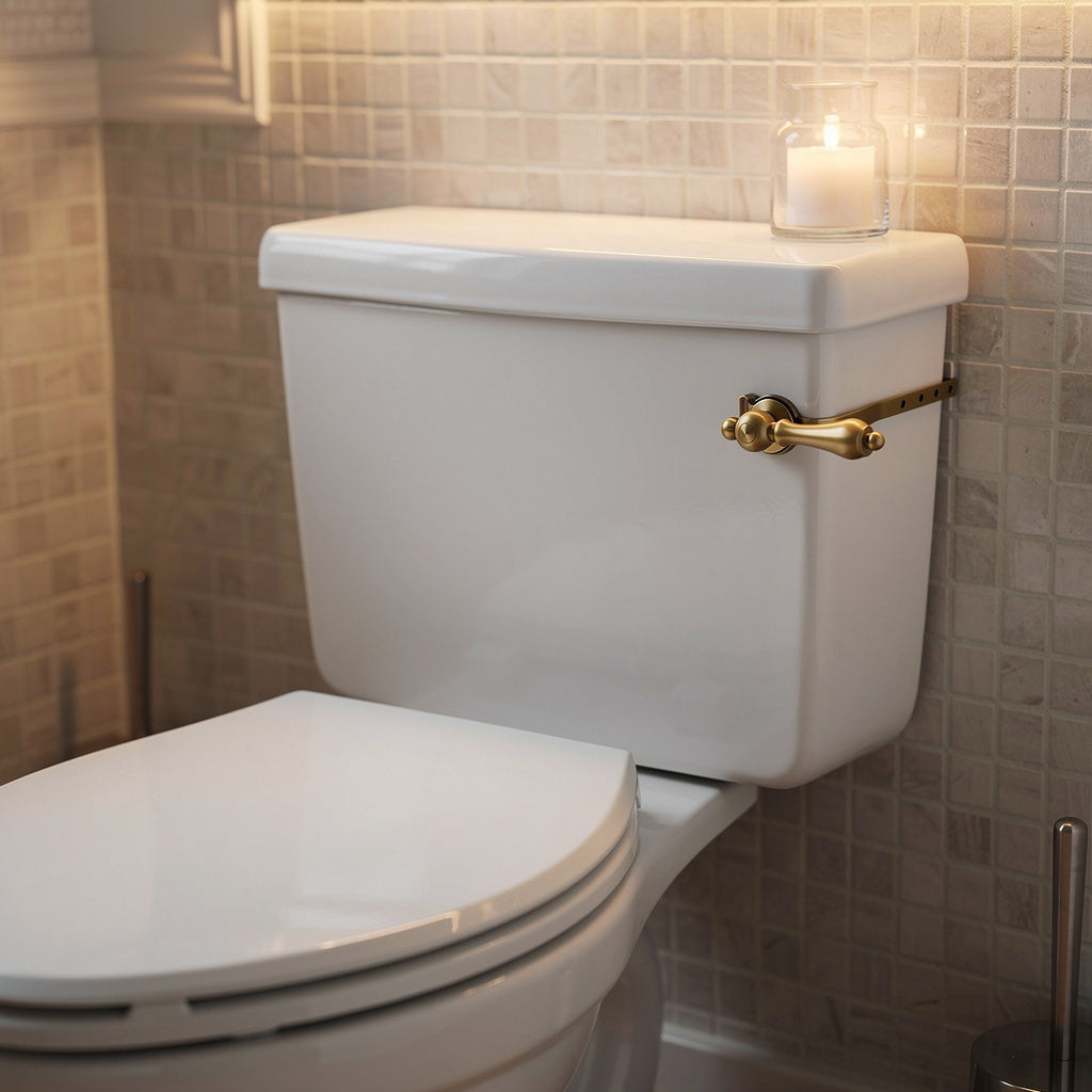 Kingston Brass KTAL37 Restoration Toilet Tank Lever (Front Mount), Brushed Brass 8.69 x 3.13 x 0.75 - Yalz Store