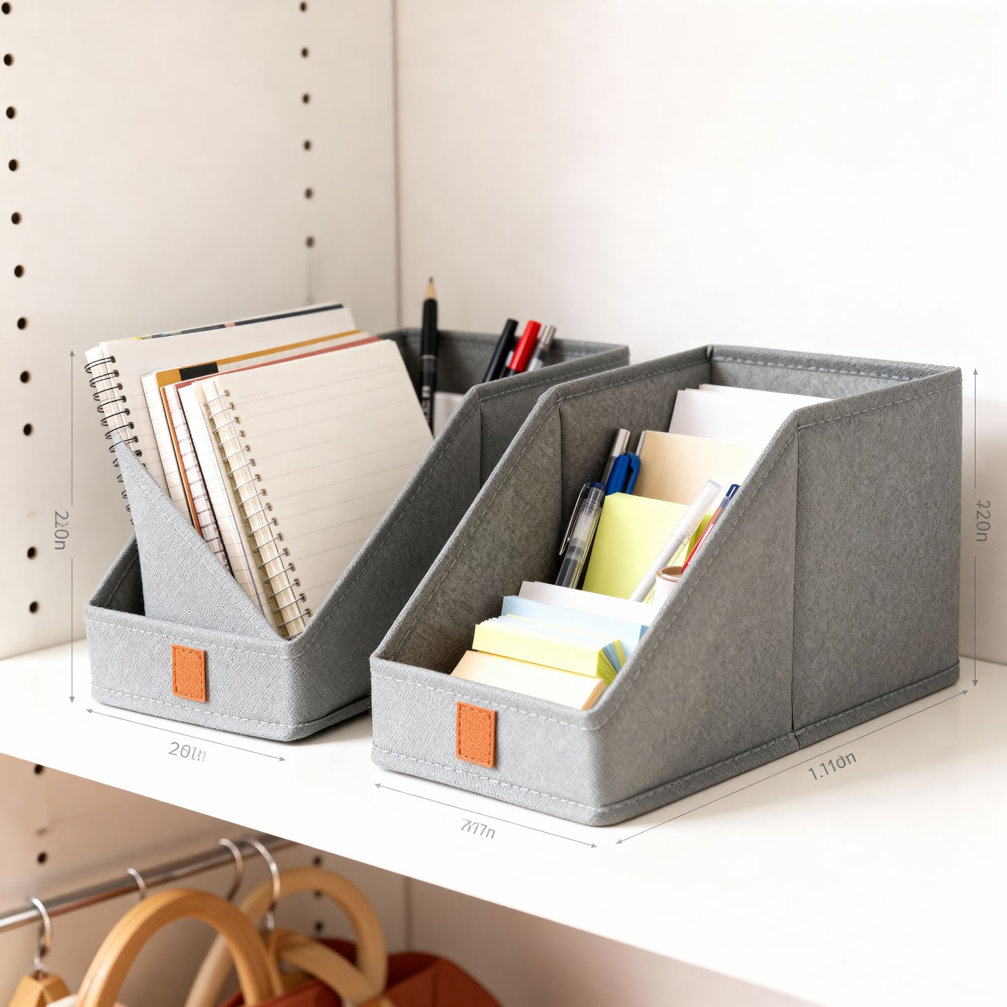 DIMJ Closet Organizers for Purses and Bag Storage, Small Storage Bins Foldable, Storage Baskets for Shelves, Wardrobe, Bedroom, Office - Fabric Cube Storage 4 Pack(Gray, 5.9 x 11.8 x 6.7 in) - Yalz Store