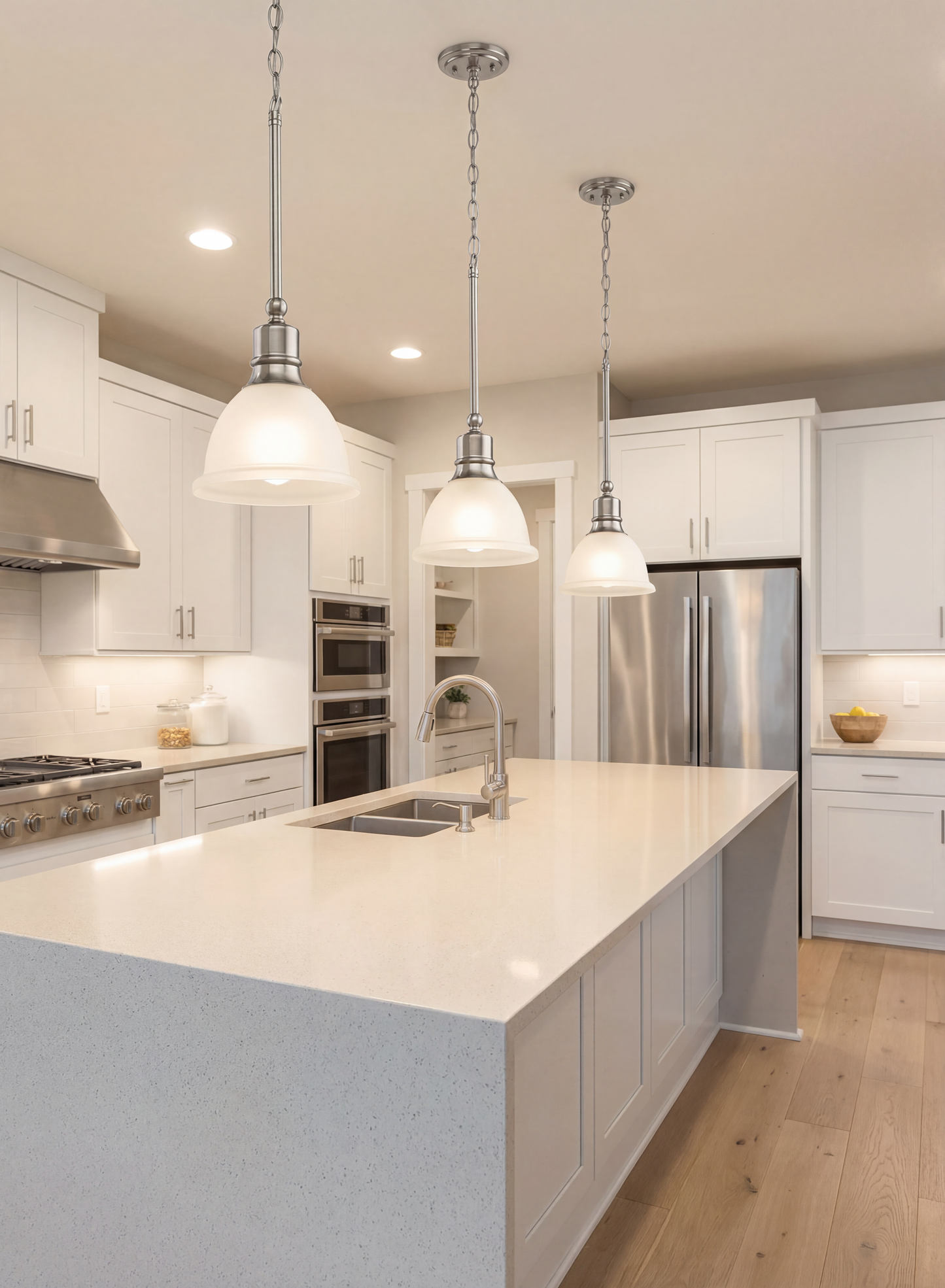 Progress Lighting P5078-09 Madison Pendants, 7-1/2-Inch Diameter x 8-Inch Height, Brushed Nickel - Yalz Store