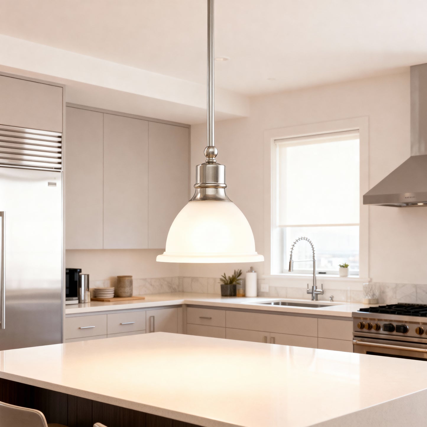 Progress Lighting P5078-09 Madison Pendants, 7-1/2-Inch Diameter x 8-Inch Height, Brushed Nickel - Yalz Store