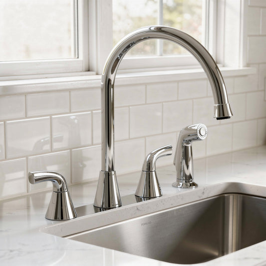 Peerless P2835LF Parkwood Two Handle Kitchen Faucet Side Spray, Chrome - Yalz Store