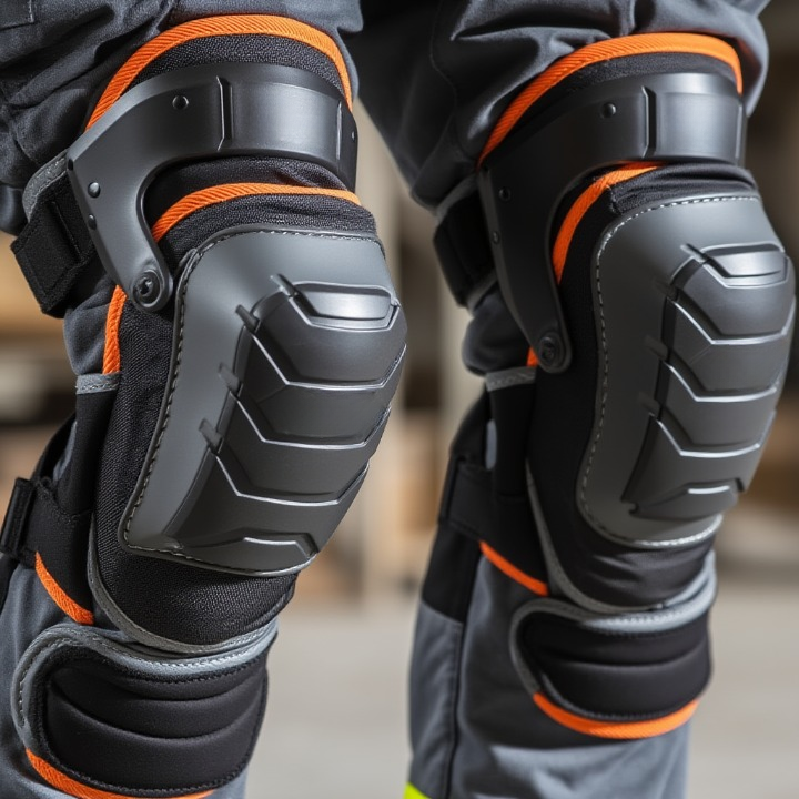 Klein Tools 60491 Hinged Knee Pads, Heavy Duty Gel Foam Protective Knee Pads with Quick-Fasten Buckle and Thigh Strap, Black