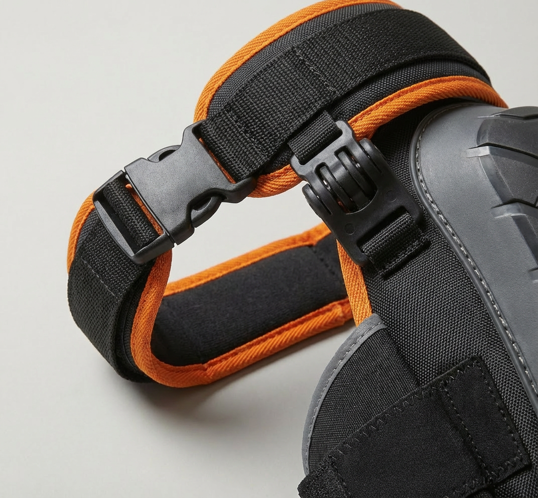 Klein Tools 60491 Hinged Knee Pads, Heavy Duty Gel Foam Protective Knee Pads with Quick-Fasten Buckle and Thigh Strap, Black - Yalz Store