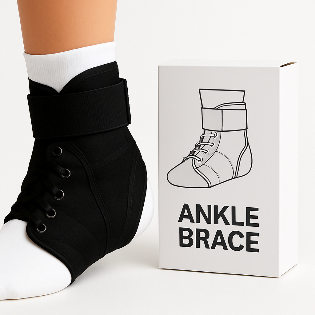 Ankle Stabilizer Brace Support, Large Size, Black - Yalz Store