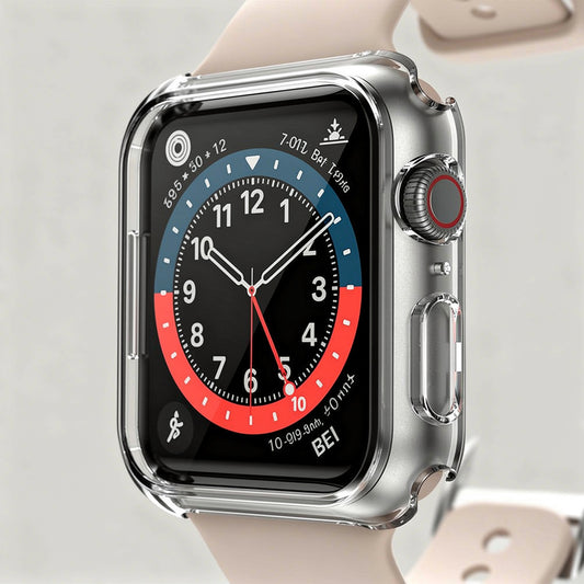 2 Pack Hard PC Case with Tempered Glass Screen Protector Compatible with Apple Watch Series 8/7 45mm – Scratch Resistant Full Protective Cover for iWatch, Clear - Yalz Store