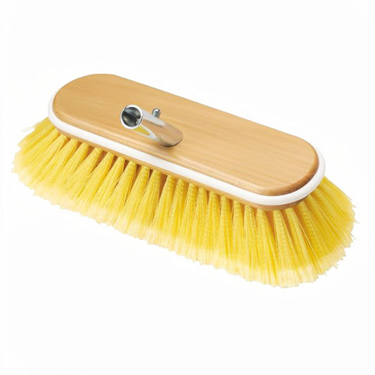 Deck Brush with Soft Yellow Polystyrene Bristles, 10 Inch Wide - Yalz Store