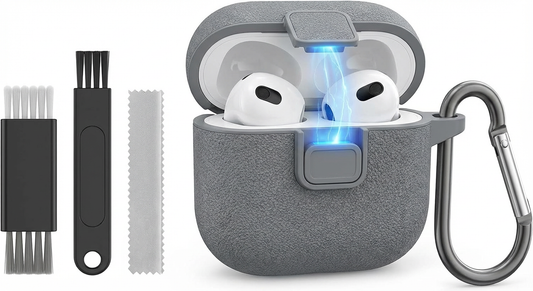 Compatible with AirPods 4th Generation Case – Magnetic Auto-Lock Charging Cover with Phone Stand and Cleaning Kit, Supports Active Noise Cancellation Model, Shockproof Protective Case - Yalz Store