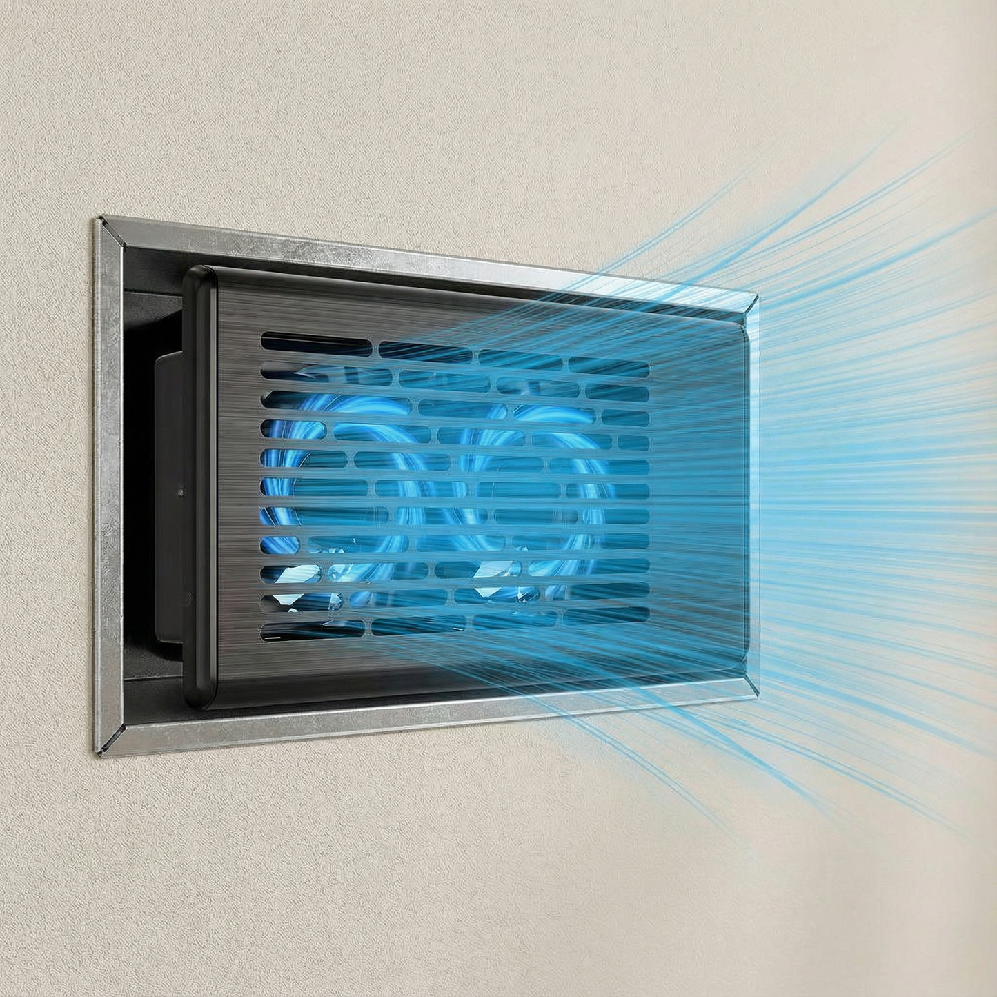 Quiet 4"x10" Air Vent Booster Fan with 10 Speeds, Remote Control, Thermostat, and Smart Temperature Sensor – Black - Yalz Store