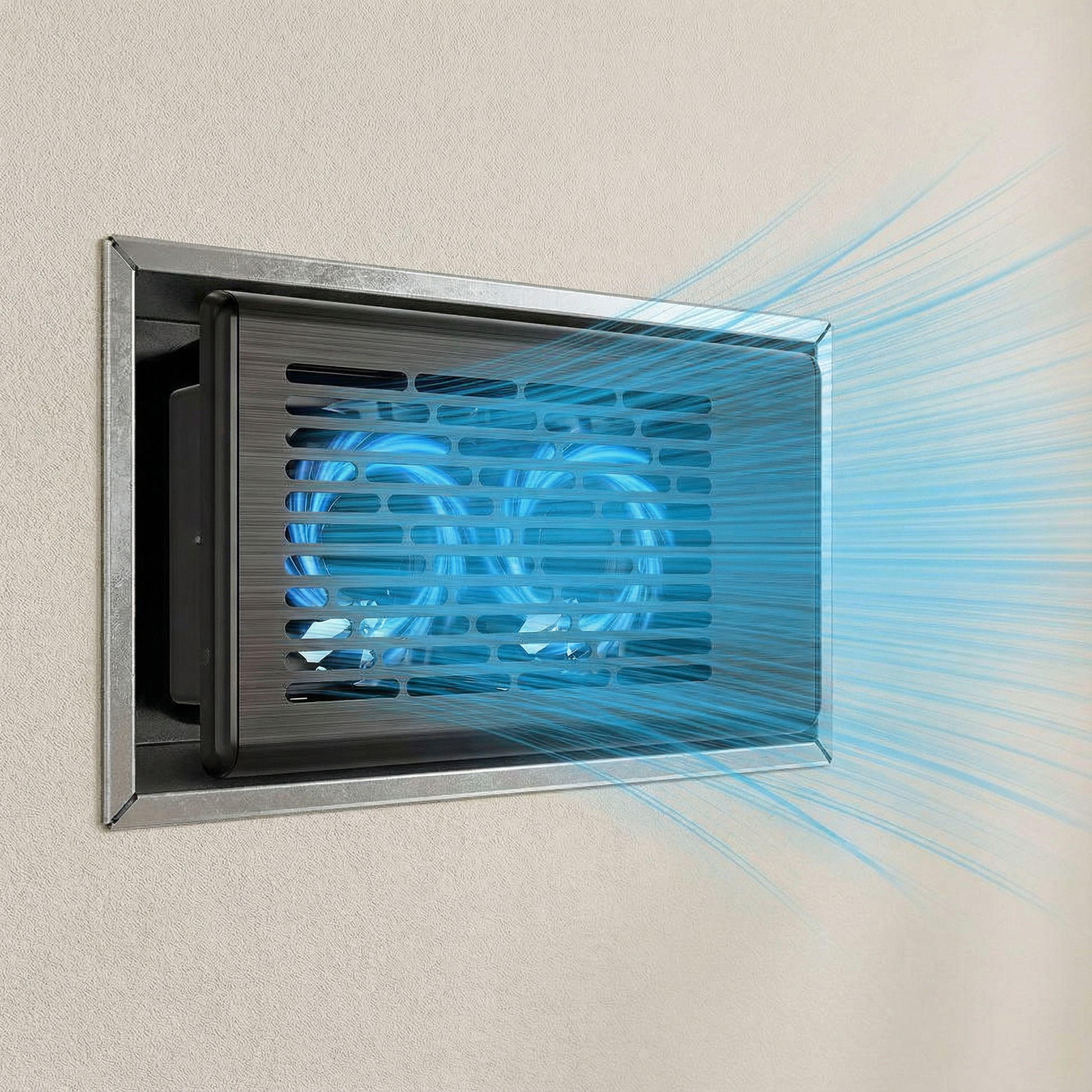 Quiet 4"x10" Air Vent Booster Fan with 10 Speeds, Remote Control, Thermostat, and Smart Temperature Sensor – Black - Yalz Store