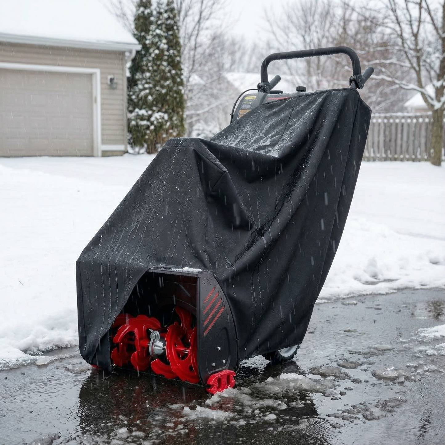 HAIGE Snow Blower Cover, Heavy-Duty 600D Waterproof Outdoor Snow Thrower Protection for 1-Stage/2-Stage Machines - Yalz Store