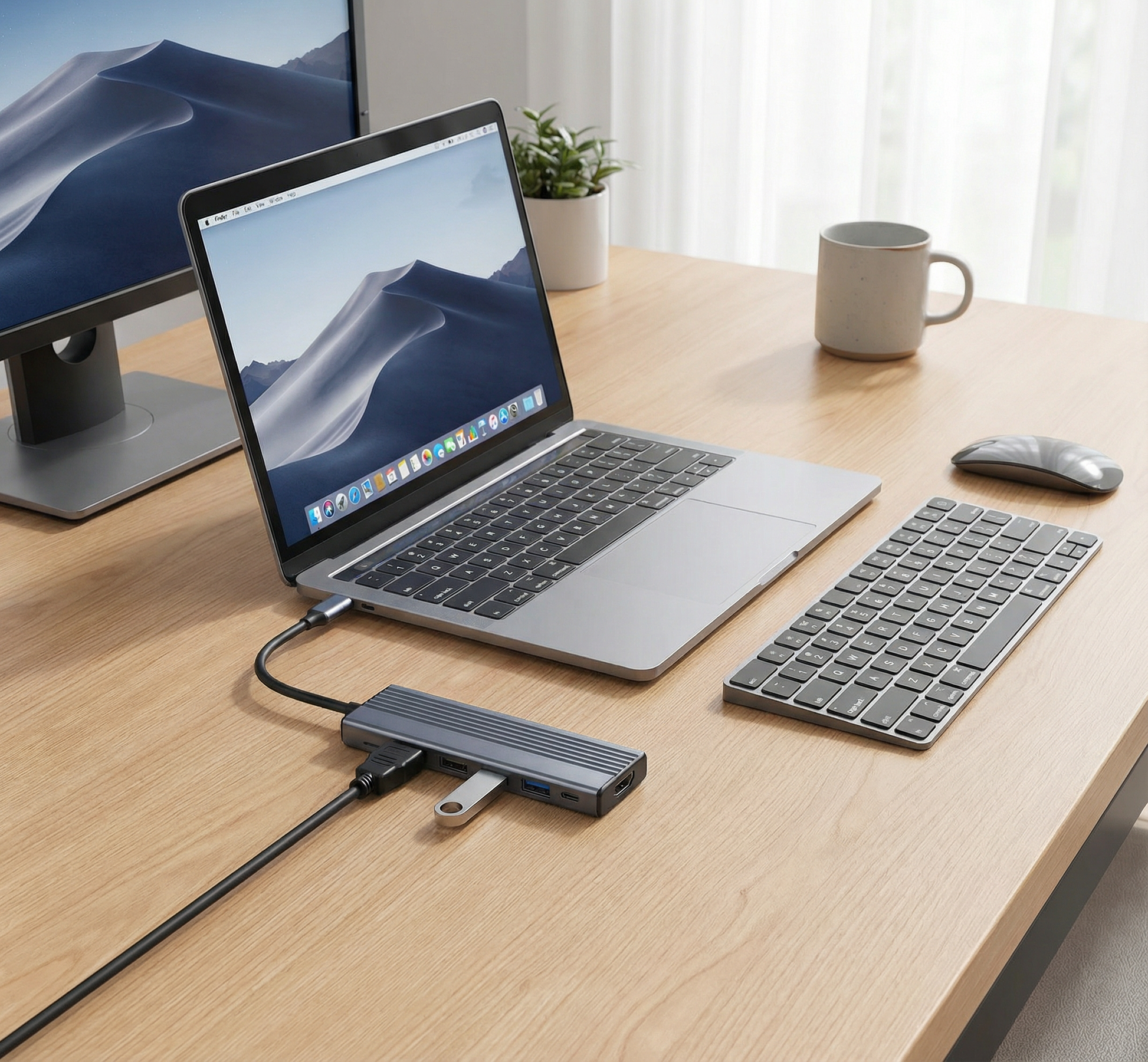 7-in-1 USB-C Hub Adapter with 4K HDMI, 100W PD Charging, 3 USB-A Ports, SD Card Reader – Compatible with Laptops, Tablets and Phones - Yalz Store