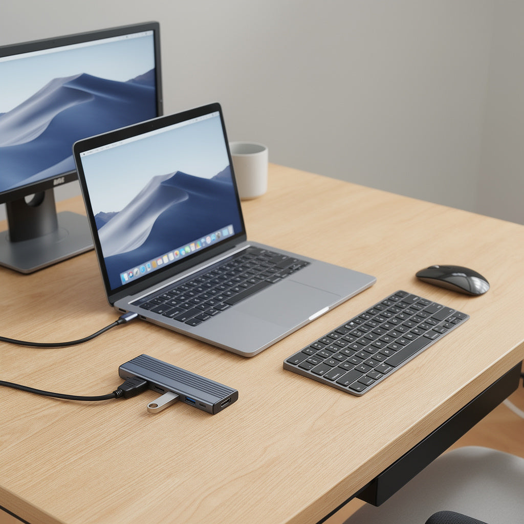 7-in-1 USB-C Hub Adapter with 4K HDMI, 100W PD Charging, 3 USB-A Ports, SD Card Reader – Compatible with Laptops, Tablets and Phones - Yalz Store