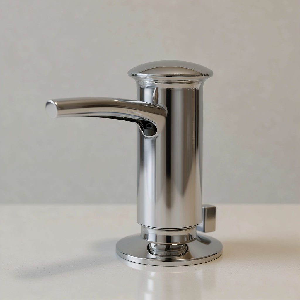 KOHLER 1895-C-CP Kitchen Sink Soap Dispenser with Contemporary Design, Store Liquid Soap, Dishwasher Liquid, or Hand Lotion, Polished Chrome, 16oz - Yalz Store