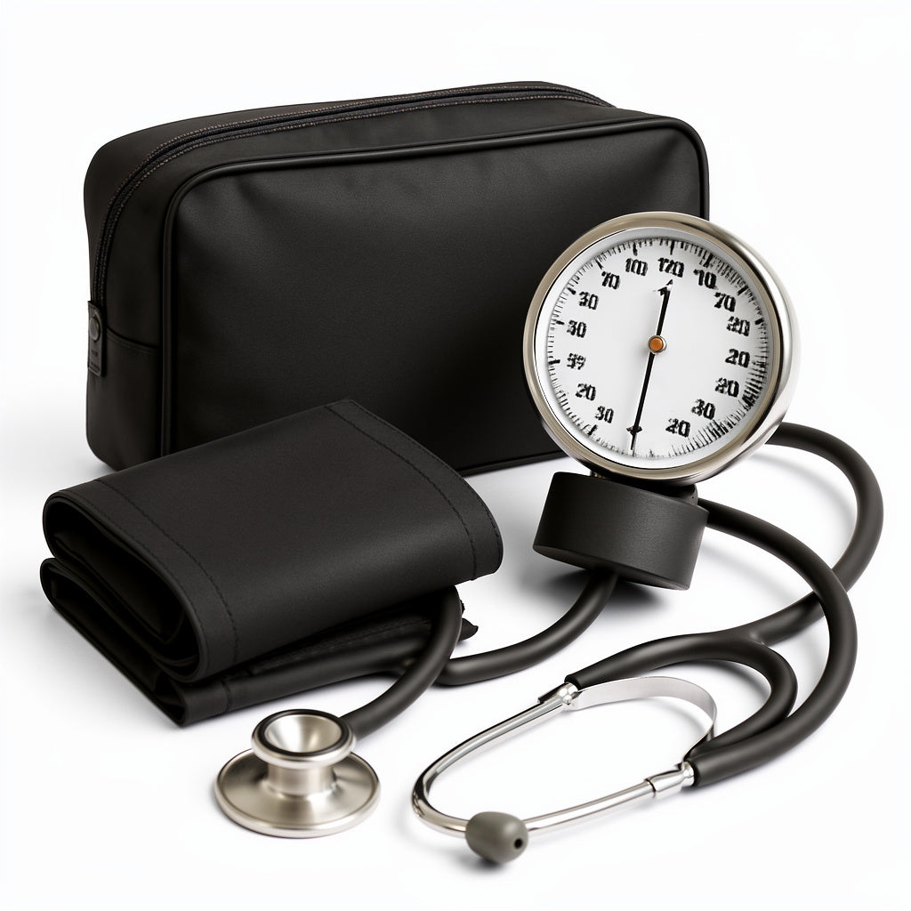 ADC Pro's Combo II SR Adult Pocket Aneroid/Scope Kit with Prosphyg 768 Blood Pressure Sphygmomanometer and Adscope Sprague 641 Stethoscope with Nylon Carrying Case, Black - Yalz Store