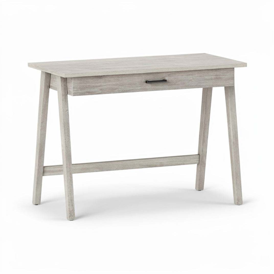 Paulo Wood Writing Desk with Drawer Weathered White – Threshold Sleek Home Office Desk, Laminate Top & Metal Hardware