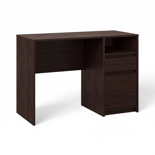 Dorm Storage Desk Espresso - Room Essentials: Home Office Computer Desk with Shelf & Metal Hardware