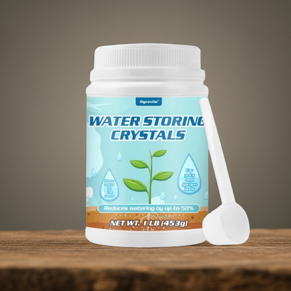 1LB Water-Storing Crystals for Plants – Soil Moisture Retention Polymer with Measuring Spoon – Water Gel for Indoor & Outdoor Gardening - Yalz Store