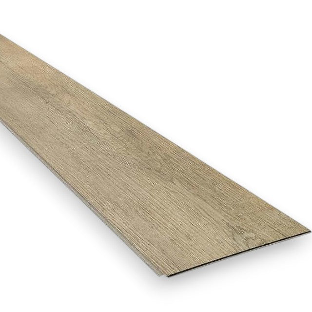 Light brown wood-look vinyl plank flooring with subtle grain texture