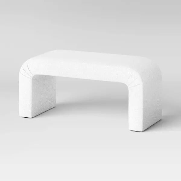 Cicely Waterfall Bench Cream Boucle - Threshold: Padded, No Assembly, Bedroom Furniture