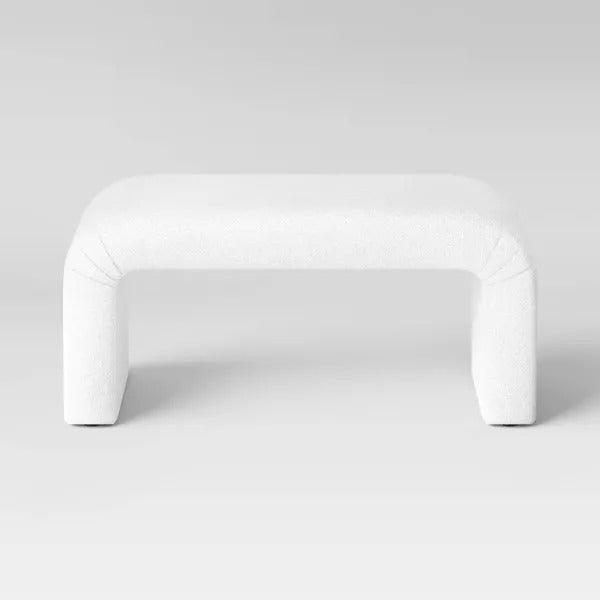 Cicely Waterfall Bench Cream Boucle - Threshold: Padded, No Assembly, Bedroom Furniture